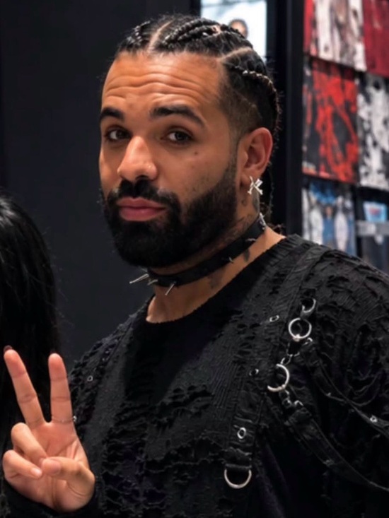 Accessories - AS SEEN ON DRAKE - Leather Punk Black Spiked Choker Collar - Brand New